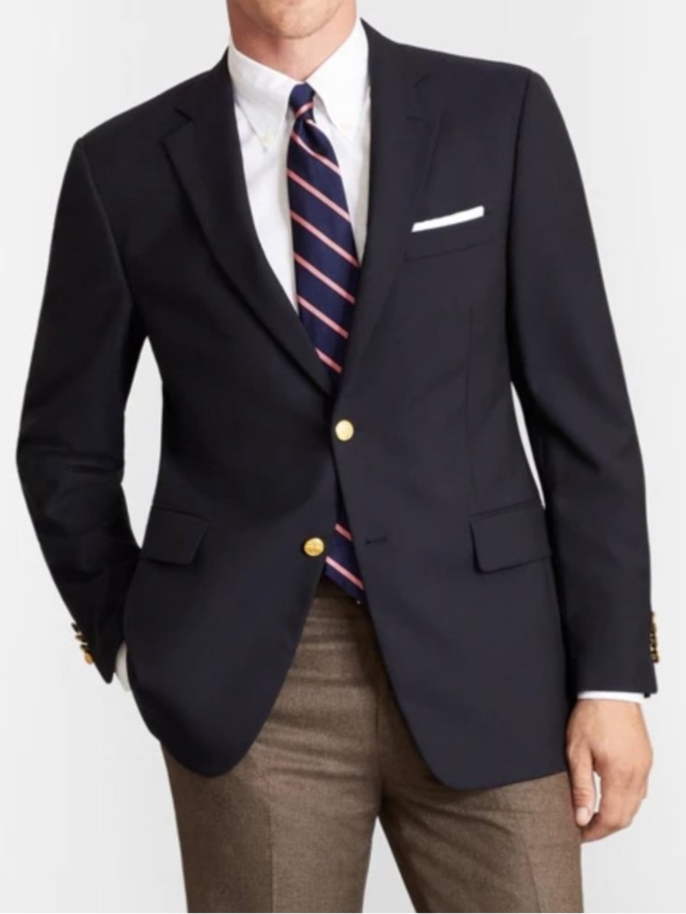 Brooks Brothers Madison 100% Wool Blazer With USA BB Gold Buttons 40L